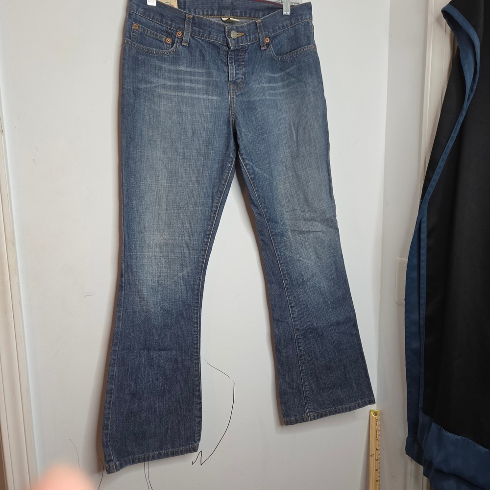 Abercrombie & Fitch Womens 6S Blue Flare Jeans 100 Cotton Button Fly Medium Wash